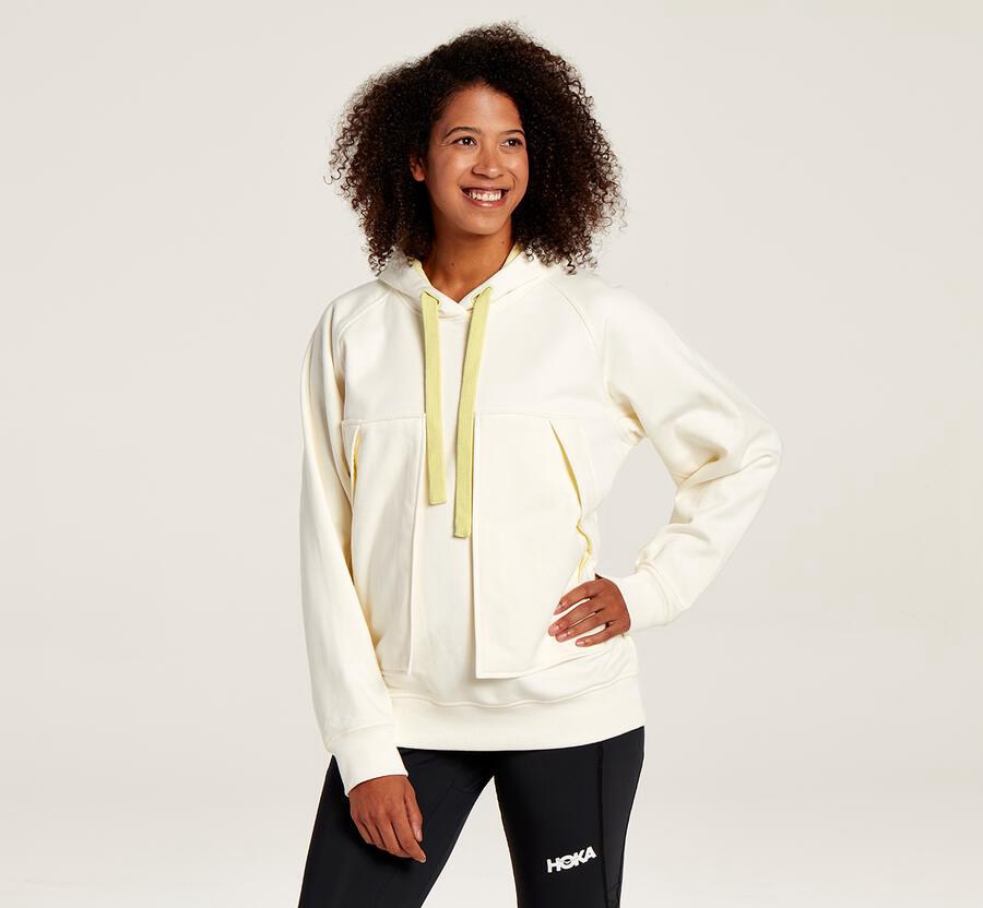Hoka One One Womens Hoodie - Bondi - White - JEKY21068